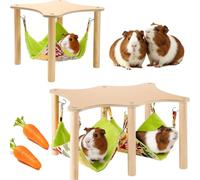 Guinea Pig Hammock with Natural Wooden Stand，D | Guinea Pig Hammock,Detachable,Suitable for All Seasons,Hanging Bed for Chinchilla Hamster Bunny Ferret