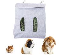 Guinea Pig Hay Feeder with Large Capacity, Hanging Hay Bag Feeders for Rabbit, Chinchilla, Bunny Cage, Durable Oxford Fabric Holder with Metal Hooks for Small Animals
