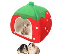 Guinea Pig Hideout Bed,Warm Fleece Rabbit Bed Cave,Cozy Sleeping Hideout for Bunny, Ferret, Chinchilla and Small Pets Strawberry Style