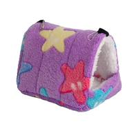 Guinea Pig Hideout,Guinea Pig Bed Hamster Gold Bear Honey Bag Glider Sleeping Cotton Nest Squirrel Parrot Warm Winter Thicker(Purple starfish,11x9x15)