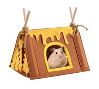 Guinea Pig Hideout, Hamster Hiding House with Curtain Small Animal Playing Bed for Hamsters Ferrets Hedgehogs Chinchillas
