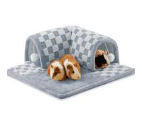 Guinea Pig Hideout Tunnel House Large, Removable Cozy Guinea Pig Hides and Tunnels Tubes Fleece for Cage Corner, Rat Tunnel Toy, Soft Small Animal Tunnel for Rats Chinchillas Ferrets (Blue)