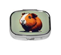 Guinea Pig Illustration Print Pill Box Portable Pill Case Holde Organizer for Purse Pocket Travel Gifts