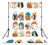 Guinea Pig Illustration Printed Photo Background, Seamless Matte Fabric for Shoots, Professional Studio Wall Banner