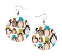 Guinea Pig Illustration Printed Round Earrings For Women, 1 Pair Lightweight Leather Pierced Earrings Set Trendy Jewelry Gifts For Women Girls