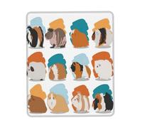 Guinea Pig Illustration Square Mouse Pad, Cloth With Rubberized Base, Standard Gaming Mousepad, Non-Slip Rubber Base