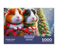 Guinea Pig in Purple Flowers Under Starry Sky Thick Cardboard Pieces Excellent for Training Memory, Concentration And Logical Thought Process 70x50cm/1000pcs