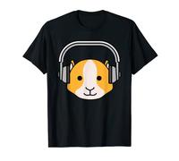 Guinea Pig Music Funny Hamster Headphones DJ Cool Pet T-Shirt