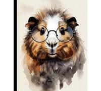 Guinea Pig Notebook - Cute Guinea Pig with Glasses Lined Journal - 110 Pages, Funny Guinea Pig