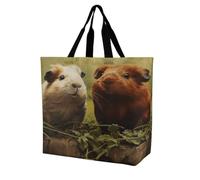 Guinea Pig on The Grass Tote Bag Grocery Shopping Bags Shoulder Bag
