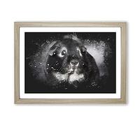 Guinea Pig Paint Splash Framed Print | A2 Oak Framed Wall Art | Ready to Hang | Modern Nature Picture | Living Room Bedroom Lounge Office