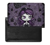 Guinea Pig Passport Holder Slim Travel Wallet RFID Blocking Card Case Cover Passport Cover Protector Essentials with Credit Card Slots for Women/Men, Purple Black Goth Spooky, One Size, Modern