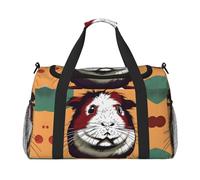 Guinea Pig pattern Hand Travel Bag - Large Reusable Shopping Tote Bag, Perfect for Outdoor Activities, Sports, Camping & Groceries, Black, One Size