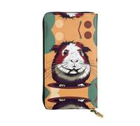 Guinea Pig pattern Print Leather Long Clutch Wallet – Fashionable Personalized Wallet, Multiple Card Slots, Gift Ready, Black, One Size