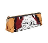 Guinea Pig Pattern Print Leather Pencil Case Zipper Pencil Multifunctional Stationery Bags