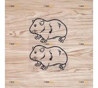 Guinea Pig Pet Sticker Decal Vinyl - 2 Pack White 15.2cm - for Car Boat Laptop Cup No Background Die-Cut
