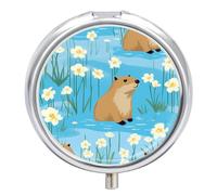 Guinea Pig Pill Box 3 Compartment Small Portable Medicine Case Pill Organizer for Pocket Purse