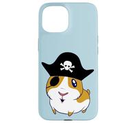 Guinea Pig Pirate Cavy Eyepatch Kawaii Cartoon Jolly Roger Case for iPhone 15