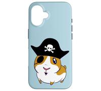 Guinea Pig Pirate Cavy Eyepatch Kawaii Cartoon Jolly Roger Case for iPhone 16