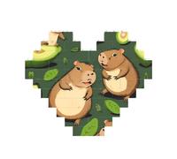 Guinea Pig Print Building Brick Block Puzzle Heart Shaped,Christmas Valentines Birthday Anniversary Presents