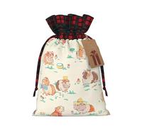 guinea pig Print Drawstring Bags, Candy Snack Bag, Reusable Holiday Pouches for Wrapping & Storage M
