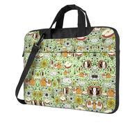 Guinea Pig Print Laptop Bag, Adjustable Shoulder Strap and Hidden Handle, Simplify Your Everyday, Black/White, 14 inch