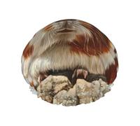 Guinea Pig Print Shower Cap,Reusable Hair Cap With Lining & Elastic Band Stretch Hem Hair Hat