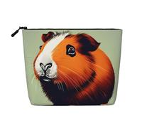 Guinea Pig Print Single Layer Fake Hemp Makeup Bag Toiletry Bag Zipper Accessories for Women Black One Size Black One Size Black One Size, Black/White, One Size