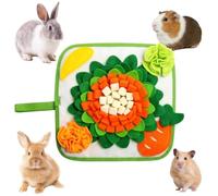 Guinea Pig&Rabbit Snuffle Mat,Floral Print Enrichment Toy | 30 x 30cm Felt and Polar Fleece Foraging Mat Interactive Feeding for Small Animals,Guinea Pig Rabbit Ferrets Boredom Breaker