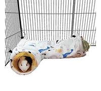 Guinea Pig Rat Corner Tunnel & Tubes Collapsible, Dia 3.9in, Fit Hedgehog Piggy Hamster Hide and Shuttle, Corner Hideout Tunnel for Small Pet Toys and Cage Accessories (1. Tunnel-Dinosaur)