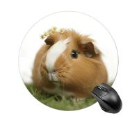 Guinea Pig Round Mouse Mat Premium-Textured Mouse Pad with Non-Slip Rubber Base Funny Desk Mousepad for Office and Home Use