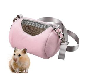 Guinea Pig Shaped Hamster Bag | Warm Plush Hamster Backpack | Breathable Mesh Window Cage | Cylinder Travel Bag for Bearded Bird