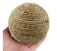 Guinea Pig Treat Roller - Round Lieschgrass Ball 6cm Boredom Breaker Activity Toy, Molar Tooth Care Bite Tool | Safe Edible Straw Toy for Small Animals
