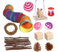 Guinea Pig Tunnel Toy Hideouts for Guinea Pigs - Foldable Small Animal Tunnel | Guinea Pig Accessories Toys 12 Piece Tunnel Funny Toy Set for Guinea Pig Rabbit