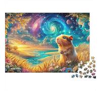 Guinea Pig Under Spiral Galaxy 1000 Piece Jigsaw Puzzle Cute Guinea Pig Educational & Challenging for Kids & Adults 38x26cm/1000pcs