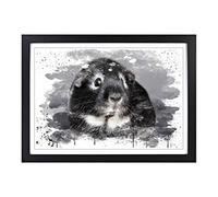 Guinea Pig V3 Framed Print | A2 Black Framed Wall Art | Ready to Hang | Modern Nature Picture | Living Room Bedroom Lounge Office