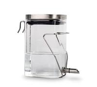 Guinea Pig Water Bottle No Drip, Rabbit Glass Waterer, Chinchilla Stainless Steel Nozzle Anti-Bite Water Dispenser for Small Animal, Bunny, Hamster, Sugar Glider and Rat(20.2oz)