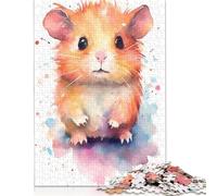 Guinea Pig Watercolors Puzzle 1000 Pieces Jigsaws Wooden Puzzle for Adults And Teenager Puzzles for Adults 1000pcs (75x50cm)