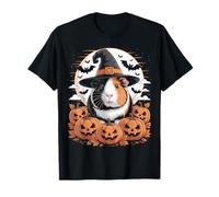 Guinea Pig Witch Hat Pumpkin Fall Spooky Bats Halloween T-Shirt