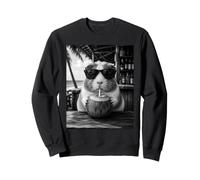 Guinea Pig with Sunglasses and Coconut Drink Sweatshirt