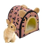 Guinea Pigg House, Small Animal Hide Out, Bunny Bed Big Guinea Pigg Cave for Winter, Non-Slip Plush Hamster Bed, Multipurpose Hamster Cave, Cute Hedgehog House for Bunny, Hedgehogs, Sugar Glider