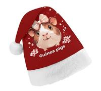 Guinea Piggygys Cute Pets Christmas Hats Patterned Santa Hat New Year Festive Holiday Party Supplies Child