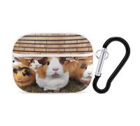Guinea Pigs Airpod Pro Case Cover Wireless Earbuds Case Protective Cover with Keychain Compatible with AirPods 1st & 2nd Generation Full Protective, Front LED Visible White