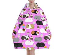 Guinea Pigs And Cupcakes Blanket Hoodie - The Oversized Hoodie Sweatshirt Blanket - Soft, Comfortable, Flannel And Warm Hoodie Blanket For Every Occasion