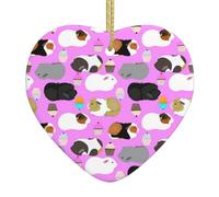 Guinea Pigs And Cupcakes Christmas Ceramic Ornaments Decoration For Tree Decorative Hanging Ornament