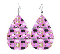 Guinea Pigs And Cupcakes Earrings Leather Earrings Lightweight Teardrop Dangle Earrings Long Dangle Earrings For Women