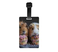 Guinea Pigs and Cupcakes Print Luggage Tags, Luggage Tag Holders for Luggage Baggage Identifier Travel Essentials
