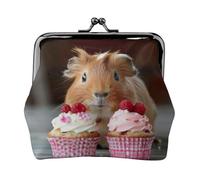 Guinea Pigs and Cupcakes print Small Pouch Kiss Lock Coin Purse for Women Coin Change Purse, Credit Card Wallet