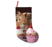Guinea Pigs and Cupcakes Print Splicing Christmas Stockings,Large Xmas Sockings and Decorations