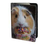 Guinea Pigs And Cupcakes Print Stylish Men Women 5.5 Inch Passport Travel Document Wallet For Secure Storag, Black, One Size